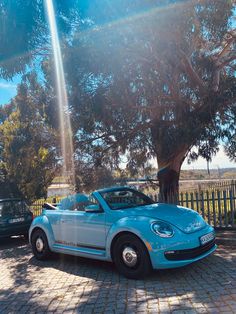 My blue VW Beetle under summer lights Blue Convertible, Beetle 2012