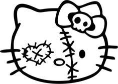 a hello kitty coloring page with the word hello kitty written in black ink on it