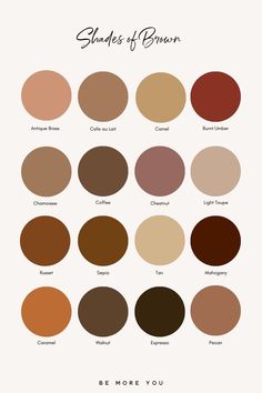 the shades of brown are shown in this poster