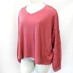 New With Tags. 80% Cotton 20% Polyester. Made In China. Measurements Bust: 70" Sleeves: 20" Length: 24" Chic Red Loungewear Top, Red Oversized Chic Tops, Red Relaxed Fit Top For Layering, Red V-neck Top For Layering, Oversized Red Top For Layering, Casual Red Blouse For Layering, Ruffled Sleeve Top, Ruffles, Top Blouse