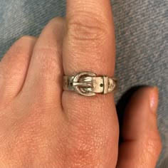 Belt Buckle Ring, Belt Ring, Silver Belt, Stacked Jewelry, Buckle Belt