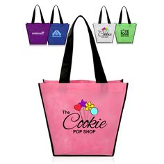 Personalized Non-Woven Handy Tote Bags | TOT39 - DiscountMugs Bags Organization, Tote Bags For College, Fruit Bag, Promotional Bags, Woven Bags, Pe Bags, Non Woven Bags, Storage Bags Organization, Eco Tote Bag