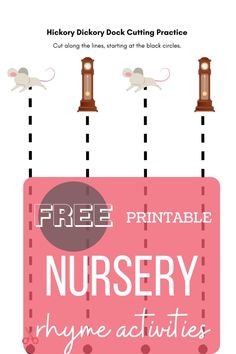 a pink poster with the words free printable nursery activities