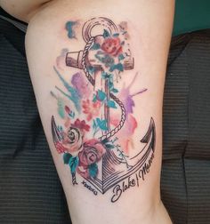 an anchor with flowers and the words make me happy on it