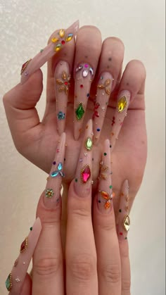 Mermaid Nails Long, Junk Nails, Nail Candy, Really Cute Nails, Expecting Parents, Bling Acrylic Nails, Gem Nails, Mixed Feelings