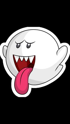 a cartoon ghost with its tongue out