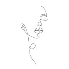 a line drawing of a woman's face