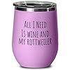 a purple wine tumbler that says, all i need is wine and my brother