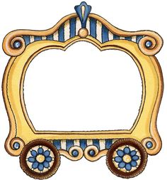 an ornate frame with blue and yellow stripes