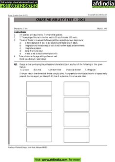 the creative ability test worksheet is intended for students to learn how to use it