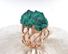 Unique Green Copper Rings, Unique Green Copper Ring, Green Copper Rings As Gifts, Raw Malachite, Victorian Style Earrings, Handmade Bead Jewellery, Hair Decor, Malachite Crystal, Fluorite Necklace