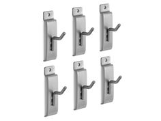 four stainless steel door handles with hooks on each one side and the other half open