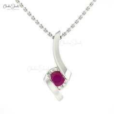 Ruby Pendant Ruby Gemstone Jewelry With Round Stone, Classic Ruby Jewelry With Round Stone, Brilliant Cut Ruby Necklace In Round Shape, Ruby Necklace With Brilliant Cut, Classic Round Ruby Jewelry, Fine Jewelry With Round Lab-created Ruby, Ruby Round Necklace With Prong Setting, Ruby Necklace With Prong Setting, Ruby Gemstone Round Pendant Jewelry