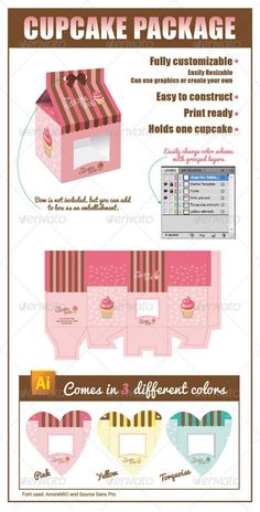 the instructions for how to make cupcake packaging