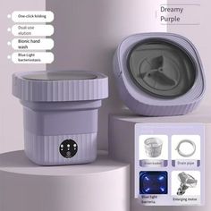 an image of a purple object with instructions on how to put the item in it