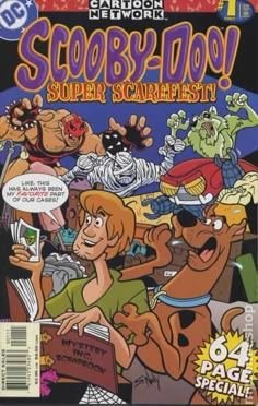 the cover to scooby'n boy super scarfest comic book, featuring cartoon characters