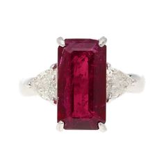 a large ruby and diamond ring