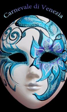 Karneval in Venedig Painting Masks Ideas, Mascara Design Ideas, Carnaval Mask, Venetian Masks Art, Painted Mask, Theme Carnaval, Venice Mask, Venetian Masquerade Masks, Ceramic Mask