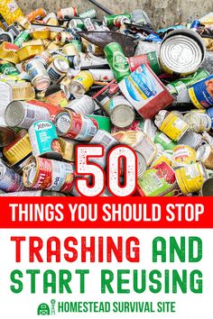 Save money by finding ways to repurpose and upcycle things that other folks would throw away. Here are 50 items you should reuse. Organizing Hacks Dollar Stores, Recycling Hacks, Best Survival Food, Saving Money Frugal Living, Fun Diy Projects, Homesteading Ideas, Homesteading Skills