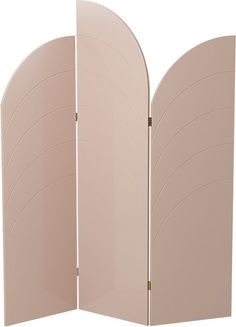 an open pink room divider on a white background