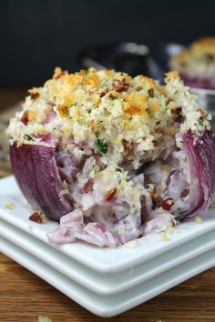 a plate with some food on top of it