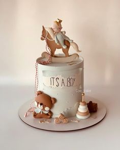 there is a cake that has a horse on it