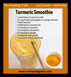 the recipe for turmic smoothie is shown in an instagramting post