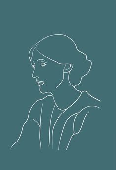 a line drawing of a woman's profile