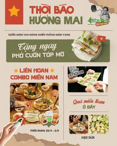 an advertisement for the thai food restaurant, hoi bao hung mau is shown