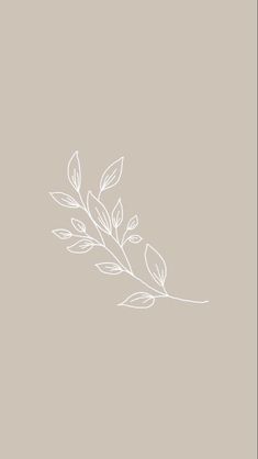 a white line drawing of leaves on a gray background