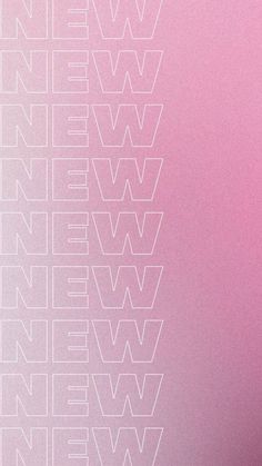 a pink and white background with the words new on it