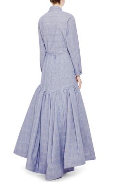 Prince Of Wales Cotton-Blend Maxi Skirt by Rosie Assoulin - Moda Operandi Spring A-line Voluminous Maxi Skirt, Luxury Blue Full Maxi Skirt, Luxury Blue Voluminous Maxi Skirt, Moda Operandi Skirt, Blue Gathered Midi-length Maxi Skirt, Denim Fashion Women, Rosie Assoulin, Skirt Style, Denim Style