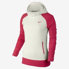 the nike hoodie is white and red