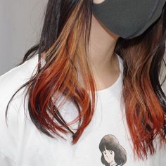 Fox Dyed Hair Ends, Fox Color Hair, Dip Dye Hair Brunette, Glowup Ideas, Hairdye Ideas, Dyed Ends Of Hair, Fox Hair Dye, Fox Hair Color, Two Color Hair