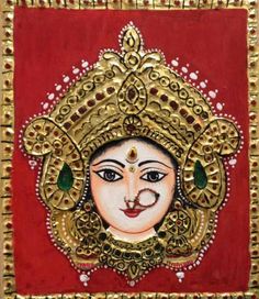 Sanjhi Art, Durga Face, Arti Thali Decoration, Arti Thali, Art On Fabric, Mural Art Design, Thali Decoration, Clay Painting