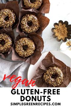 Vegan donuts frosted with chocolate glaze and crunchy almonds. Sugar Free Donuts, Homemade Nut Milk, Healthy Plant Based Recipes, Homemade Applesauce