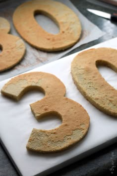 the number three cookies are made to look like numbers