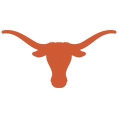 the texas longhorns logo is shown in brown on a white background with an orange bull's head