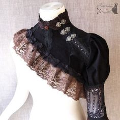 Black Lace Aesthetic, Shirt Reference, Gothic Accessories, Brown Vintage