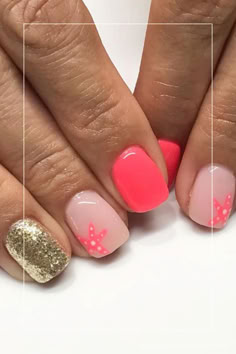 Starfish Nails Starfish Toes Nail Art, Starfish Gel Nails, Beach Nails Neutral, Summer Cruise Nail Ideas, Nails For Ibiza, Carribean Nails Summer, Holiday Nail Ideas Summer 2024, Short Dip Powder Nails Ideas Summer, Short Small Nails Ideas