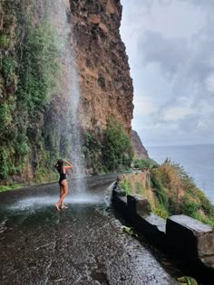 Waterfall Madeira Portugal Photo Ideas, Madeira Waterfall, Madeira Outfit, Madeira Photography, Madeira Photos, Maderia Portugal, Couple Travel Photos, São Miguel Island, Waterfall Pictures