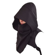 Unisex Medieval Cowl Hood Scarf Halloween Hooded Wicca Pagan Cosplay Outdoor 710157012534 | eBay Black Hooded Costume For Larp, Black Hooded Larp Costume, Black Hooded Cosplay Costume, Gothic Hooded Cosplay Costume, Hooded Cowl Scarf, Hooded Hat, Cowl Hood, Hood Scarf, Black Hood