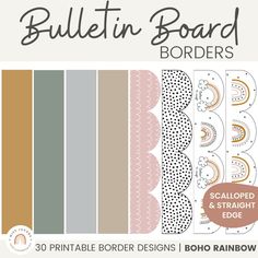 the bulletin board borders are shown in various colors