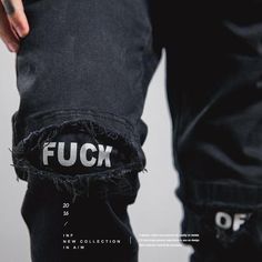 F*CK OFF Black LUX Joggers - limetliss Kenji Kishimoto, Angry Person, Queen Of The South, Monster Prom, Rooftops, Jeans Material, Button Fly Jeans, Character Aesthetic, Off Black