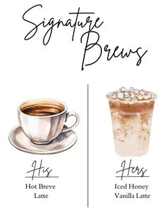 the different types of coffees and their names