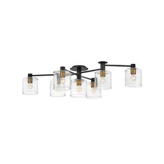 Hinkley Lighting Axel 7 Light Interior Ceiling in Black - 4513BK Low Ceilings, Transitional Modern, Foyer Pendant, Semi Flush Ceiling Lights, Hinkley Lighting, Filament Bulb, The Ceiling, Low Ceiling, Flush Ceiling Lights