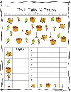 a printable worksheet for the fall and autumn themed math game, find and graph