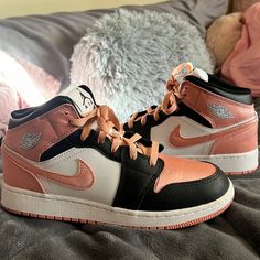 Worn One Time, Absolutely Nothing Wrong With The Shoes Just Don’t Wear Them Enough! They’re Adorable And Very Comfortable. Bought For $275 Jordan 1 Mids, Nike Jordan 1, Shoes Air, Womens Jordans, Nike Jordan, Just Don, Jordan Shoes, Jordan 1, Womens Shoes Sneakers