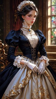 French Royalty Fashion, Classic Dress Vintage Classy, Victorian Gown Aesthetic, 1600s Dresses, Prewedding Dress, Groom Makeup, Era Victoria, Dress Bridesmaids, Fashion Drawing Dresses