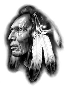 Indian Warrior Tattoo, American Indian Headdress, Native American Drawing, Indian Warrior, Black And Grey Tattoo, Native American Tattoo, American Indian Tattoos